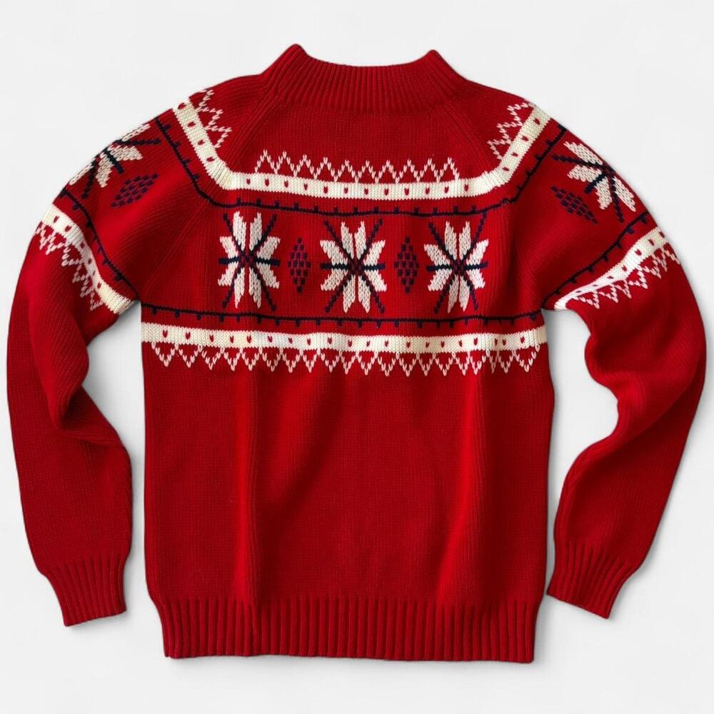 Vintage JCPenney red and white knit crewneck sweater